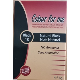 Colour For Me Permanent powder Hair Colour - Black (1B) 6g